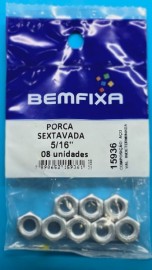 Bemfixa Porca Sextavada Rosca Pol Unc 5/16 8un