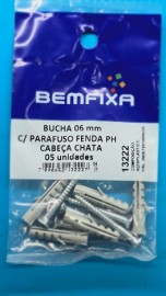 Bemfixa Parafuso Philips Cch com Bucha 06mm 5un