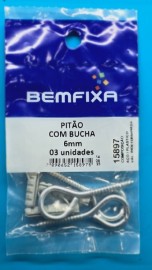 Bemfixa Pitao Zincado com Bucha 3,3x53 06mm 3un