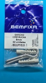 Bemfixa Gancho Zincado com Bucha 4,4x67 08mm 2un