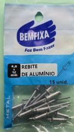 Bemfixa Rebite Aluminio 4,0x12mm 15un