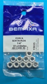 Bemfixa Porca Sextavada Rosca Pol Unc 1/4 10un